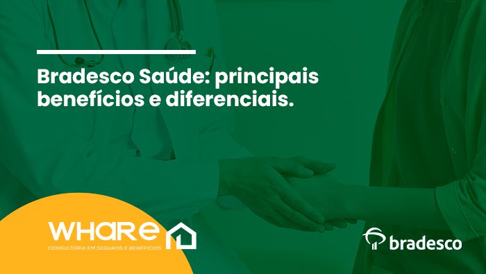 Bradesco Saúde: principais benefícios e diferenciais 1 Profissional de saúde conversando e segurando a mão de paciente durante atendimento em consultório, em momento de acolhimento e orientação.